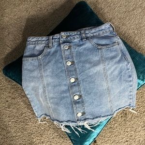 PAC Sun denim mini skirt with buttons down the front